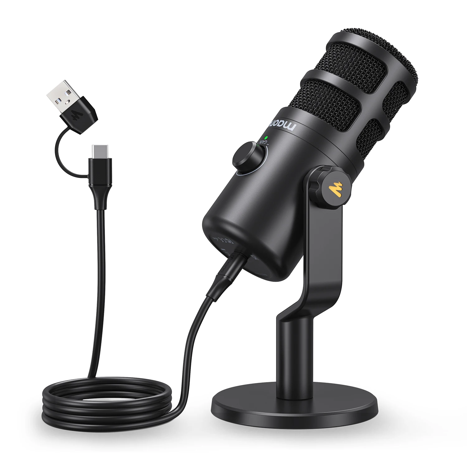 Maono PD100U USB Dynamic Microphone Podcasting Broadcast Live Streaming Voice Over Gaming Online Chatting Metal