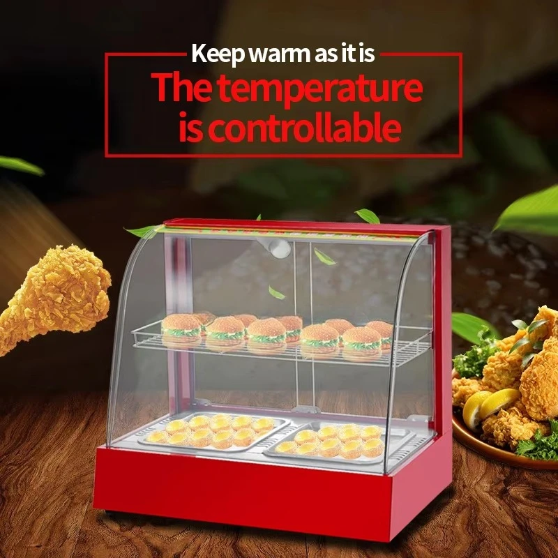 Wholesale Stainless Steel Electric Food Display Cabinet Commercial Restaurant Catering Equipment with Glass Food Warmer