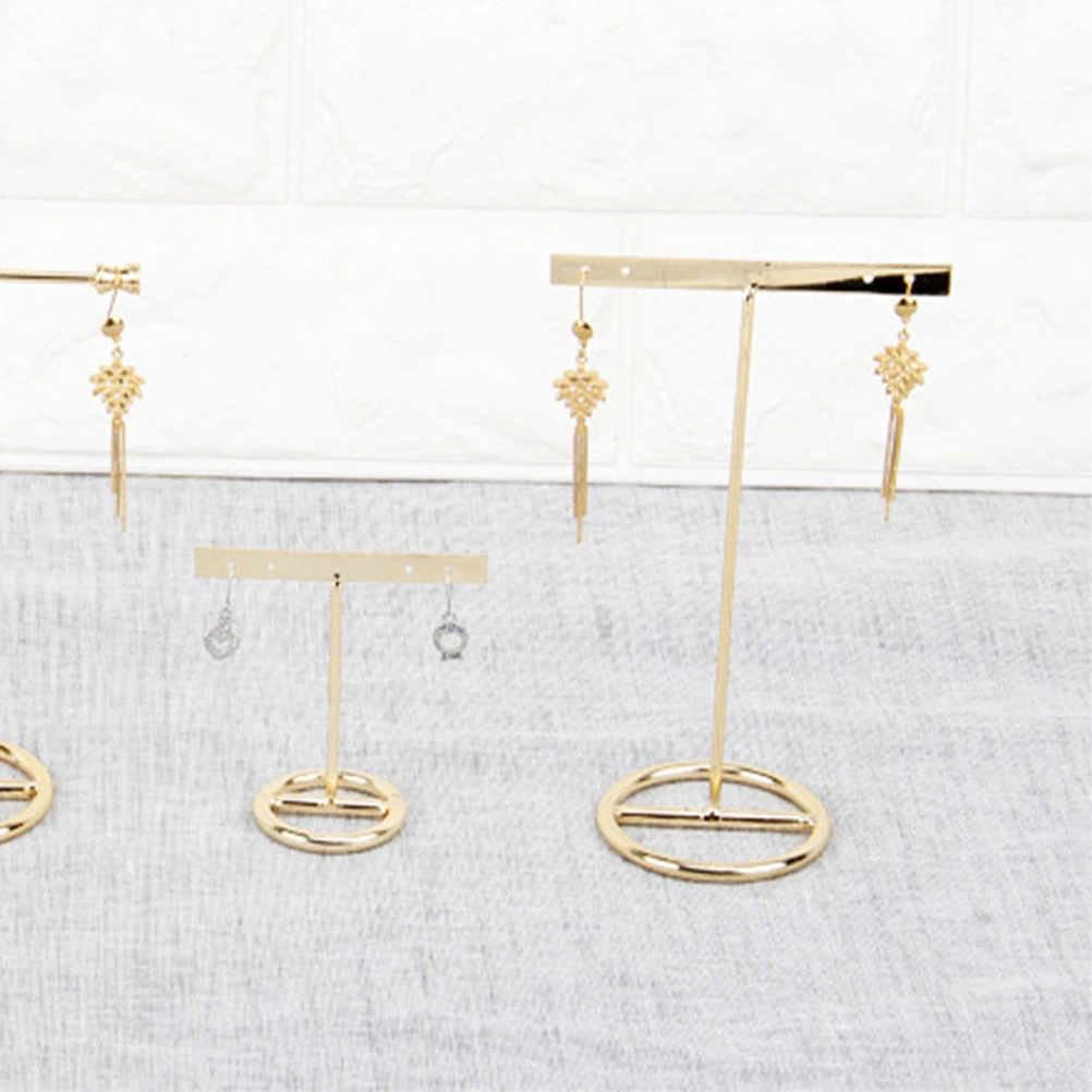 

2Pcs TShape Display Metal Jewelry ganizer Golden Holder For Studs Bracelets Rings T Shape Earring Display Keys Earrings