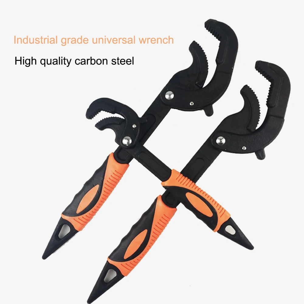 Industrial Class Universal Wrenches Spanners Set of 2pcs Super-large Open 30-60mm Multi-function Quick Pipe Tongs Vice Twist