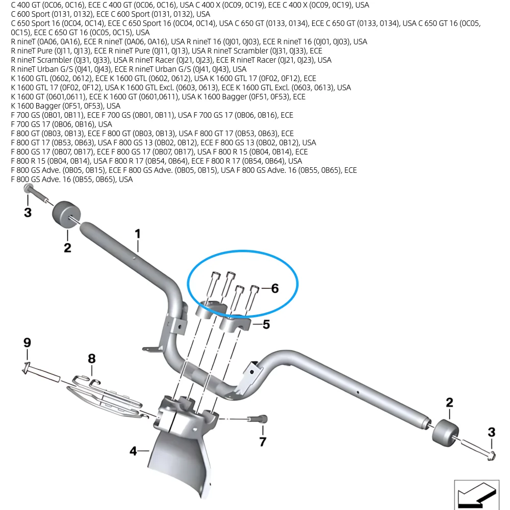 4 Stück Titanschraube Lenkerschraube für BMW Motorrad R nineT 16 Pure Racer Urban F700 F800