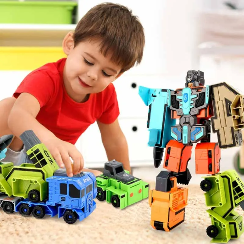 Large Children's Numbers Deformation Robot Toys Creative Numbers 0-9 Can Be Assembled Ensemble Set Puzzle Boys Toys Gift