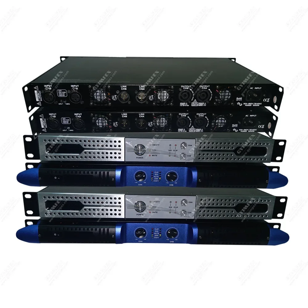 High quality power amplifiers 1U PFC class D 2 channel digital power amplifier 1000w