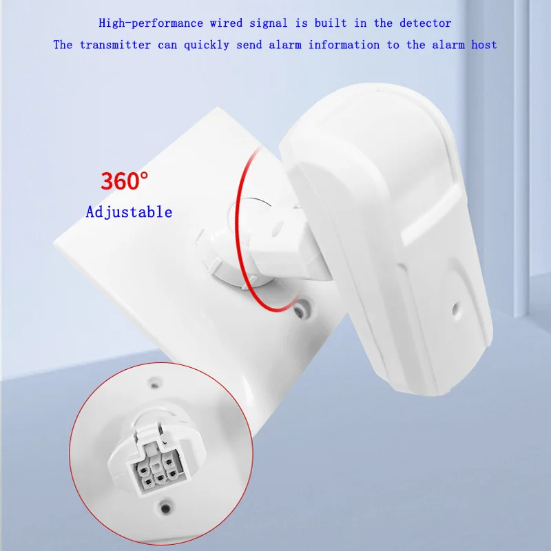 Human Body Motion Wide Angle Detection High Decibel Alarm Wired Passive Infrared Curtain Detector Plug-in Door and Window Alarm