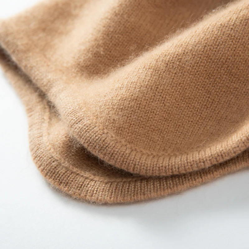MERRILAMB Winterjacken-Mützen für Damen, lässig, hochwertige reine Kaschmirmütze, einfarbig, weiche, warme, gestrickte Outdoor-Beanie-Mütze – Detail 6