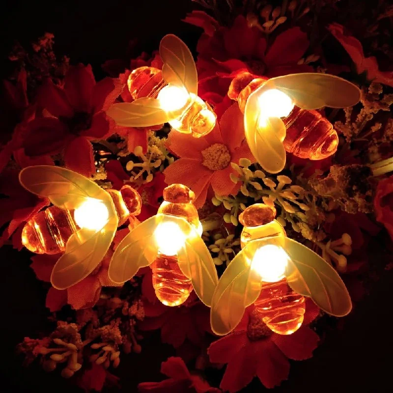 

Solar Bee String Lights 100 LED 8 Modes Outdoor Waterproof Fairy Garland for Tree Christmas Patio Garden Party Decor