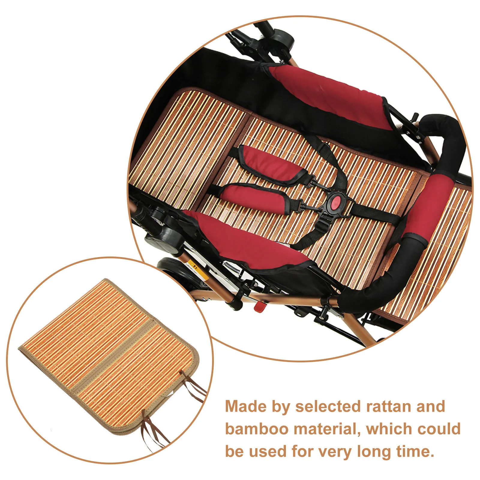 

Двусторонняя охлаждающая подушка из бамбука для детской коляски, для длительного использования, подходит для коляски, автокресла, стульчика для кормления, комфортная и