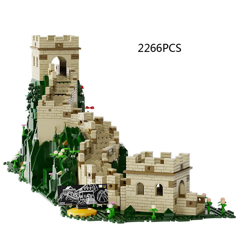 الإبداعية العالم الشهير العمارة التاريخية كتلة الصين بكين Badaling نموذج الجدار العظيم بناء ألعاب الطوب مع الضوء