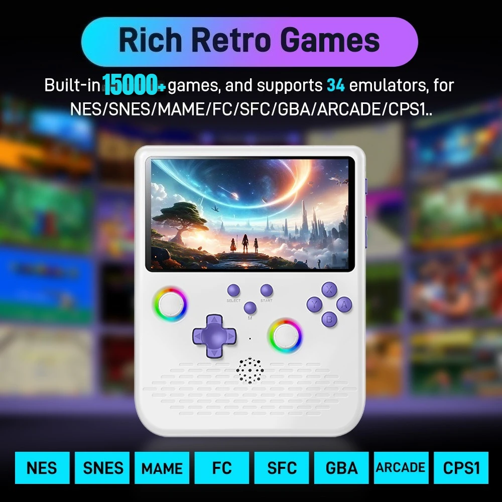 

Игровая консоль H5 Ретро игровая консоль 4000 мАч 5-дюймовый IPS-экран 15000 игр Портативный игровой плеер поддерживает 34 симулятора