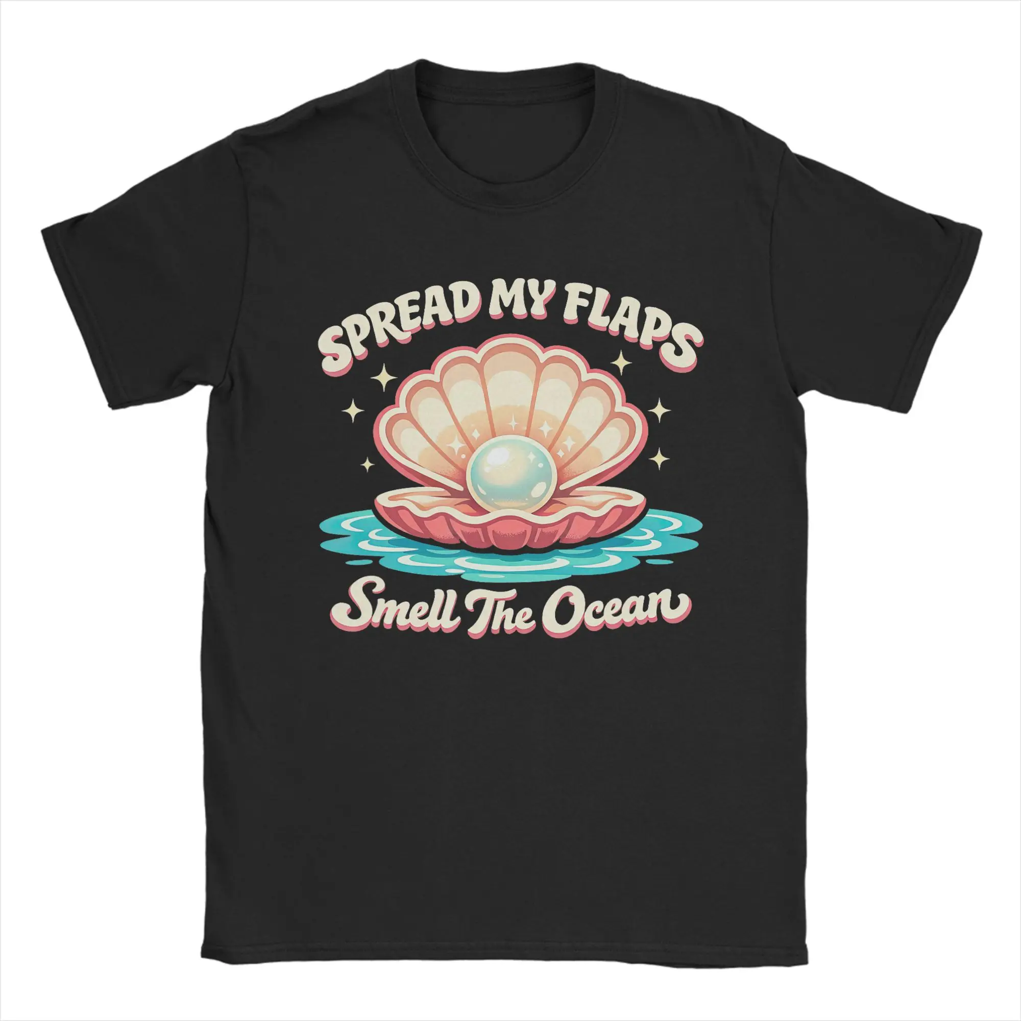 Spread My Flaps Smell The Ocean T-Shirts Men  Casual Pure Cotton Tees Crewneck Short Sleeve T Shirt Printed Tops