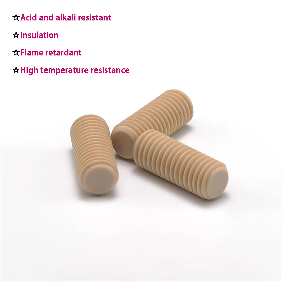 PEEK Flat End Set Screw - High Temp Resistant Hex Socket Grub Screw Headless Machine Screw M3-M10