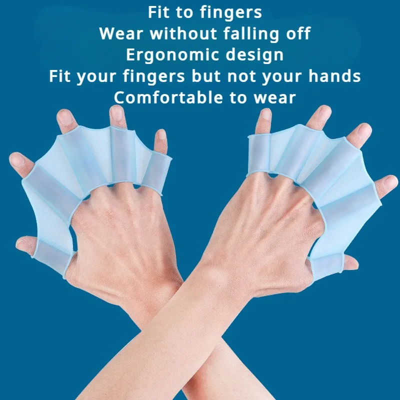 Silikon Schwimmen Flossen Flipper Männer Frauen Kind Schwimmen Pool Sport Professionelle Ausbildung Finger Hand Schwimmhäute Handschuhe Paddel Ausrüstung – Detail 5