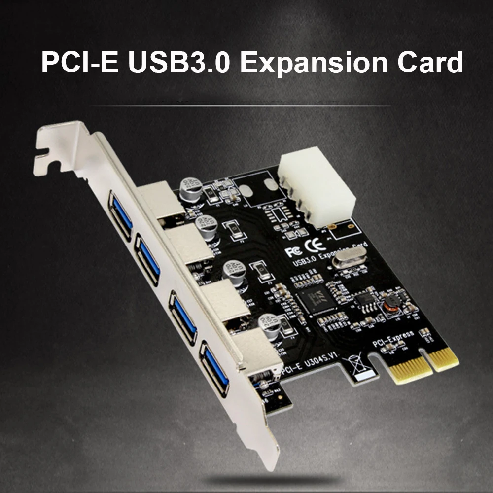 PCI Express PCIe USB 3.0 Hub Adapter 4-port USB3.0 Controller USB 3 0 PCI E PCIe Express 1x 4 Port USB 3.0 PCI-e Expansion Card