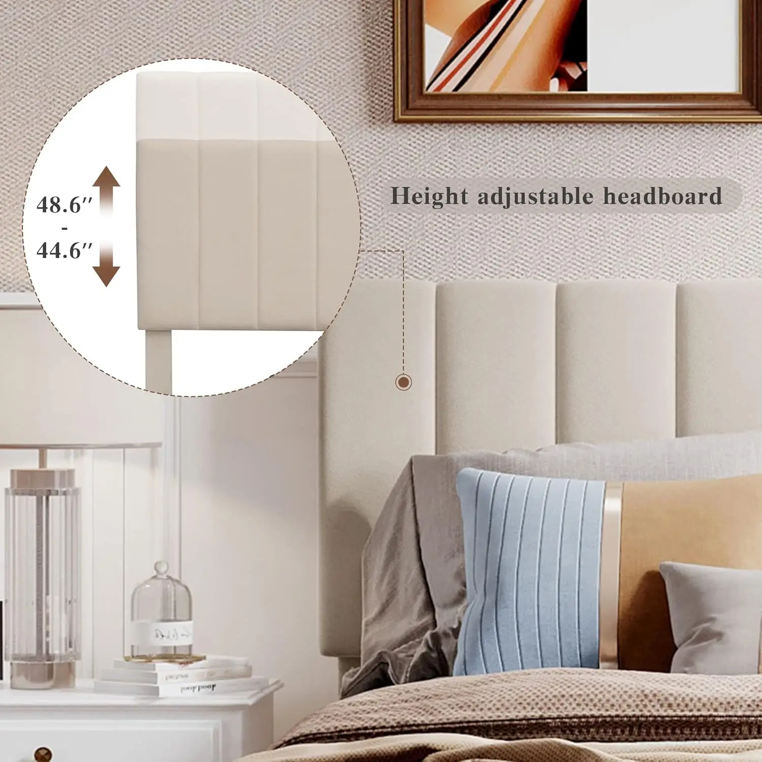 Upholstered Full Size beds Gas Lift Up Storage Platform Bed Frame with Tufted Headboard Wooden