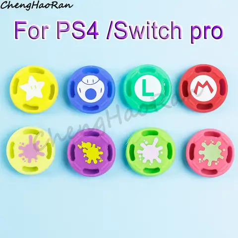 6pcs/ lot For Switch Joy-con Controller Splatoon 2  For PS4 Controller 3D analog Joystick Cap Silicone Cover Case Replace Parts