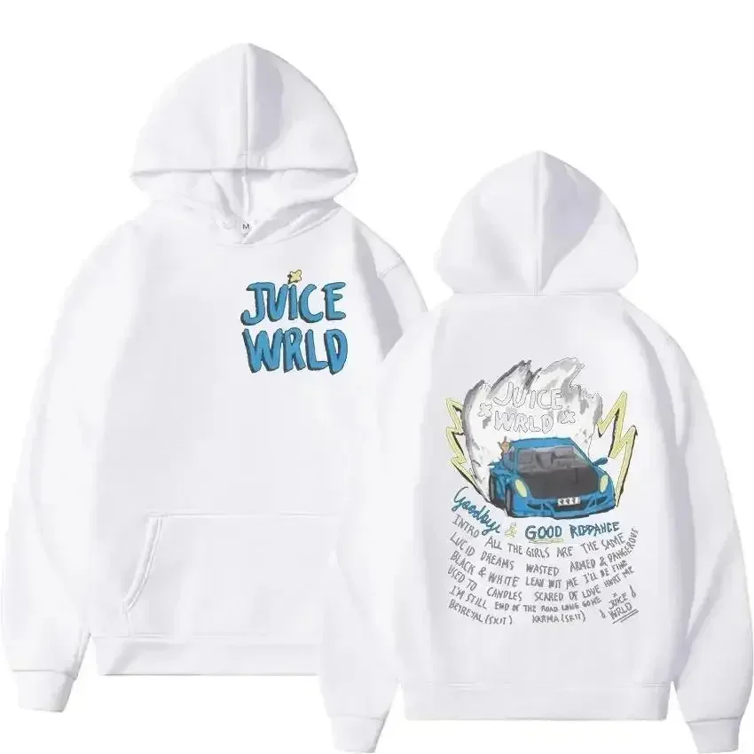 Male and female rapper Juice Wrld hooded sweatshirt, city fashion sweatshirt, popular hip-hop sweatshirt