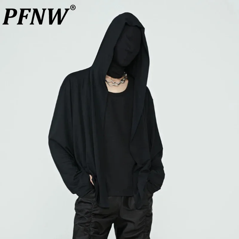 PFNW 2024 New Men's Hoodies Long Sleeve Light Thin Sweater Sunscreen Dark Style Fashion Casual Versatile Male Sweatshirt 12C173