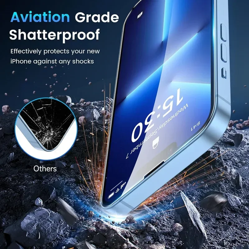 5 Piezas Vidrio Templado para iPhone 15 13 11 12 14 Pro Max Mini Protector de Pantalla para iPhone 16 17 8 Plus X XR XS MAX Vidrio Protector 4