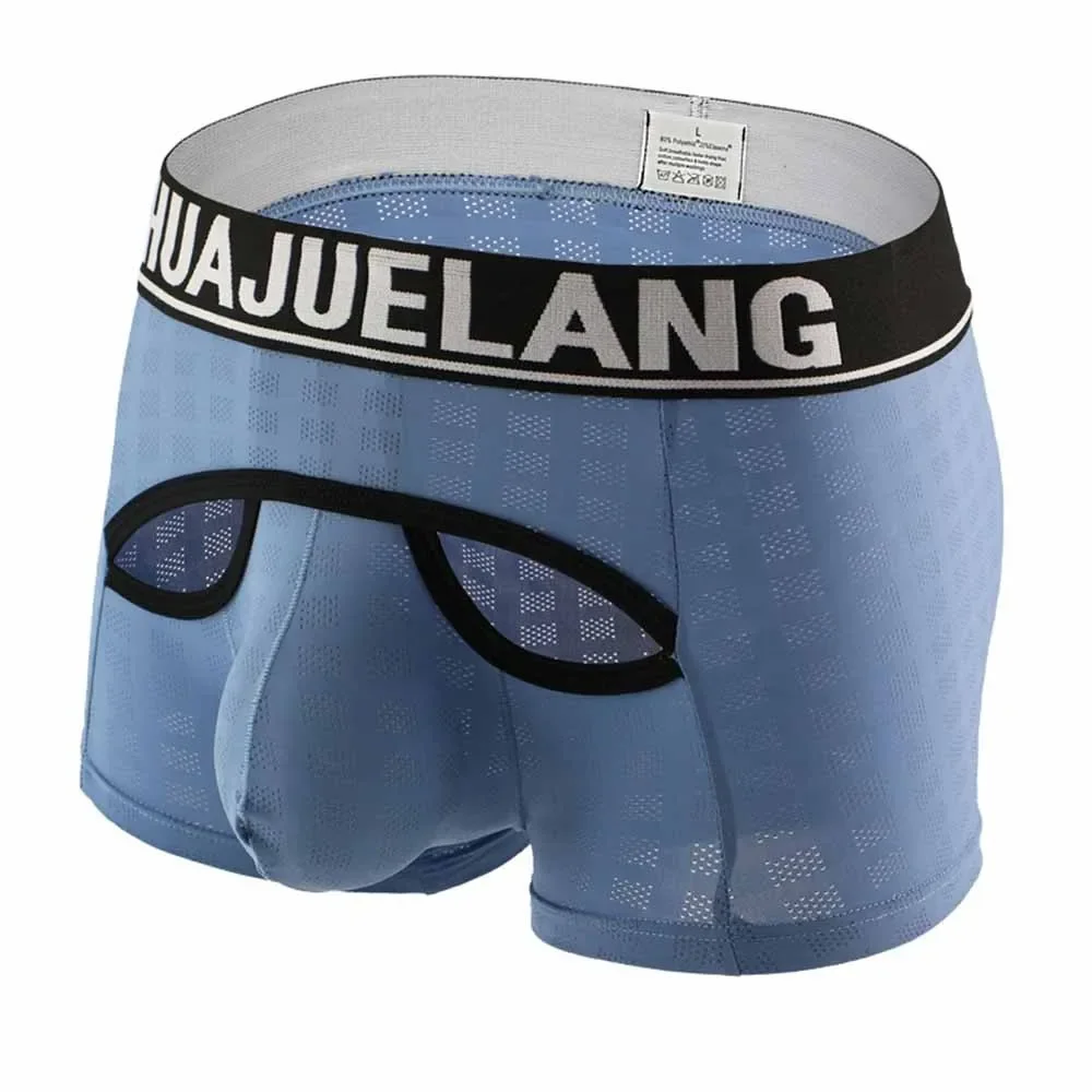 Sexy Boxer Shorts Men Foreign Trade Underwear U Convex Design U Bag Underpants Hollow Shorts Male Breathable Boxershorts Panties