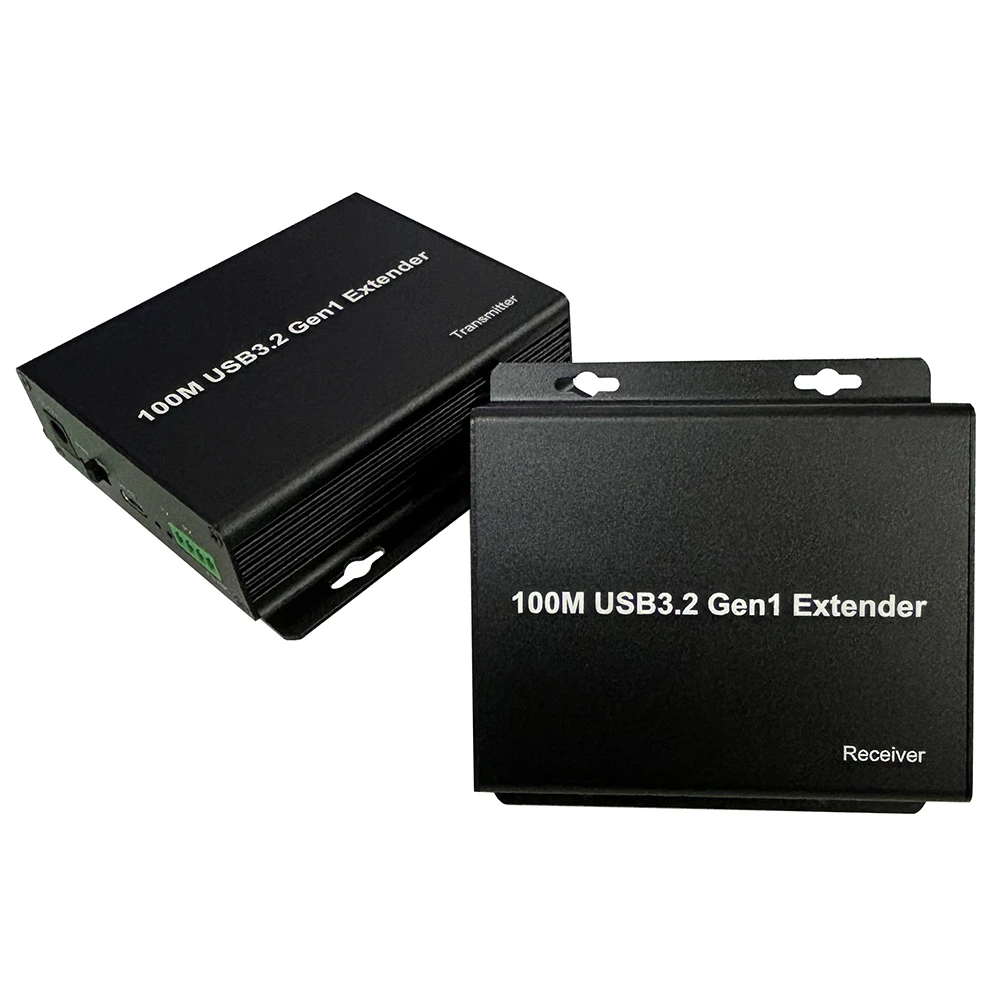 USB 3.0 Extender 100M 4 Port USB3.2 Gen1 Extender Over Rj45 Cat6A Cable 5Gbps High-Speed for USB Camera Webcam PC Mouse Keyboard