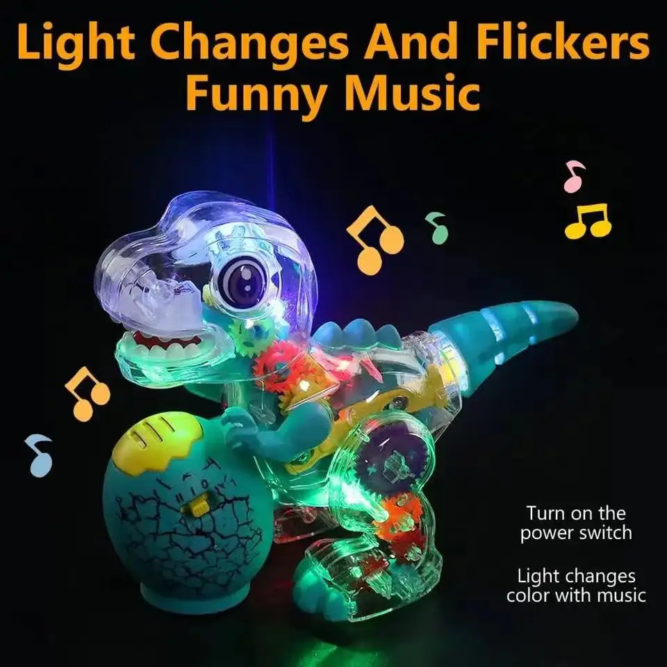 Electronic Light Sound Dinosaur Crawling Toy para crianças, engrenagem elétrica, Montessori Sensorial, Brinquedos interativos, Presentes educativos