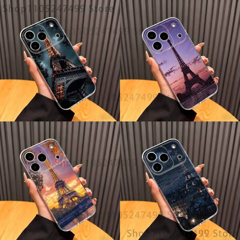 

Eiffel Tower Phone Case For iPhone 17,16,15,14,13,12,11 Pro,Max,Plus,X,XS,XR,SE4,E Mini Transparent Soft Cover