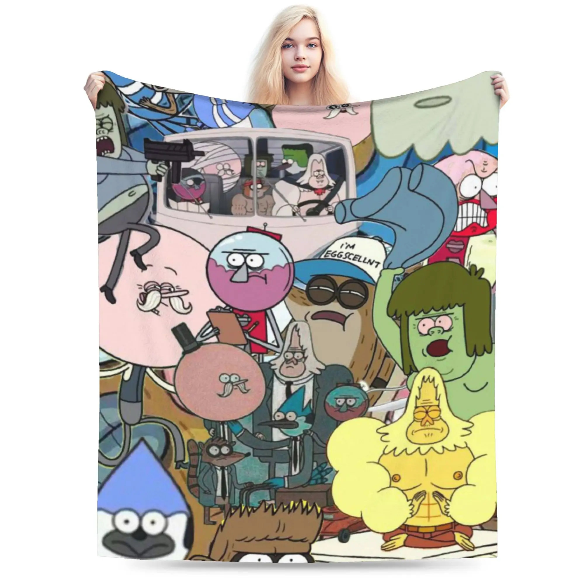 Comfortable Regulars Shows Cartoon Anime Blanket Stuff Sofa Decorative  Blanket Throw Super Warm Fleece for Car