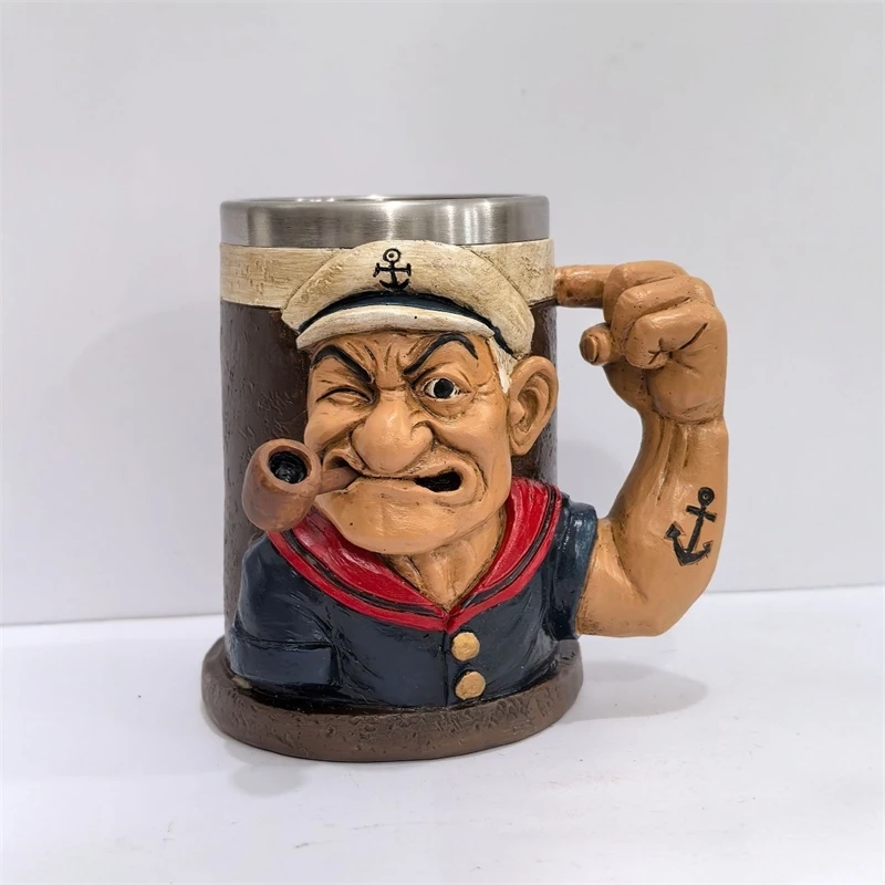 

3D Popeyes Sailors Power Mug Мультяшная кофейная чашка с сильной рукой Sailor Muscle, забавный подарок для мужчин для фанатов и коллекционеров, домашний декор