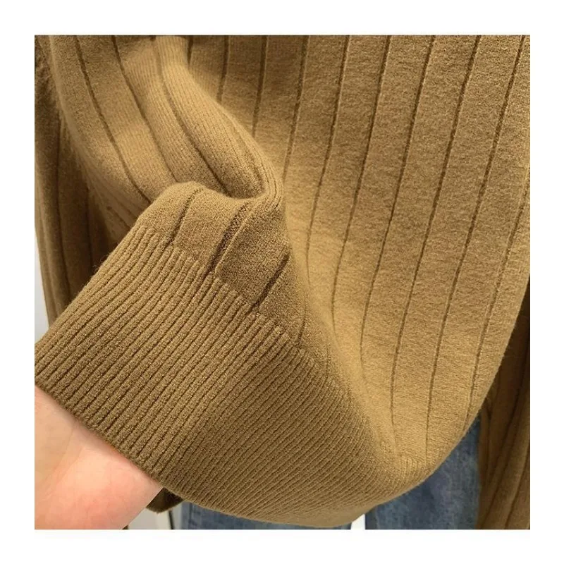 Jersey de color sólido para mujer, suéter suelto con cuello redondo, suéter de otoño e invierno