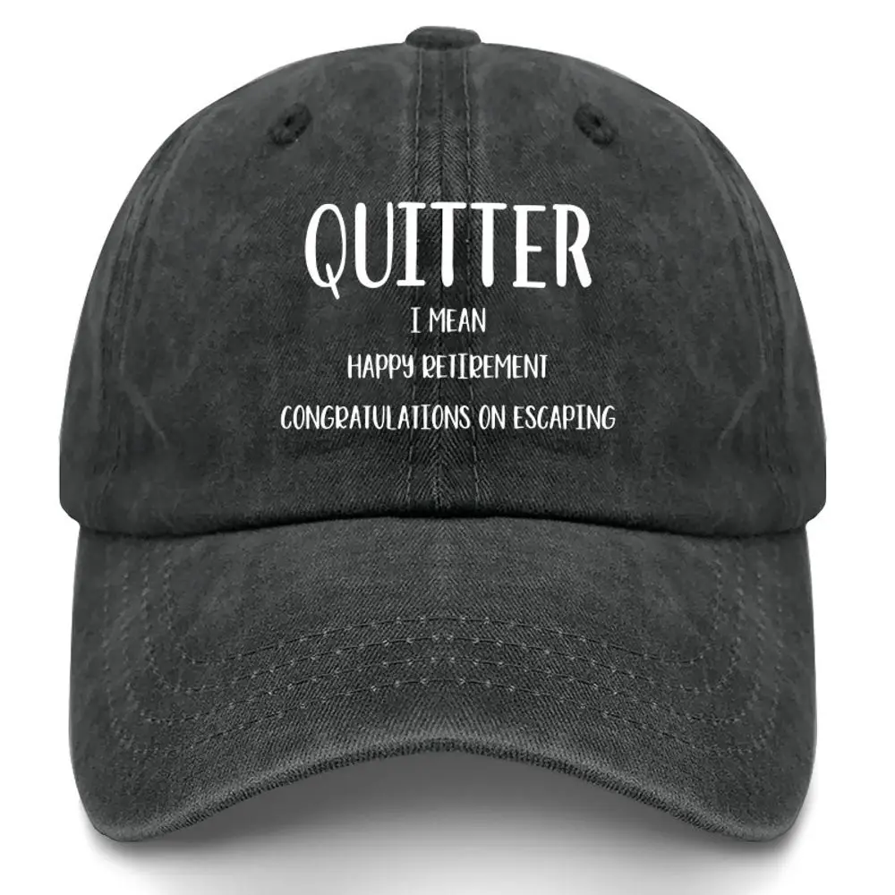 Men's Fun Retirement Hat - I'M a Happy Retiree, Washed Black Baseball Cap, Lightweight and Adjustable, the Perfect Gift for Escaping Work