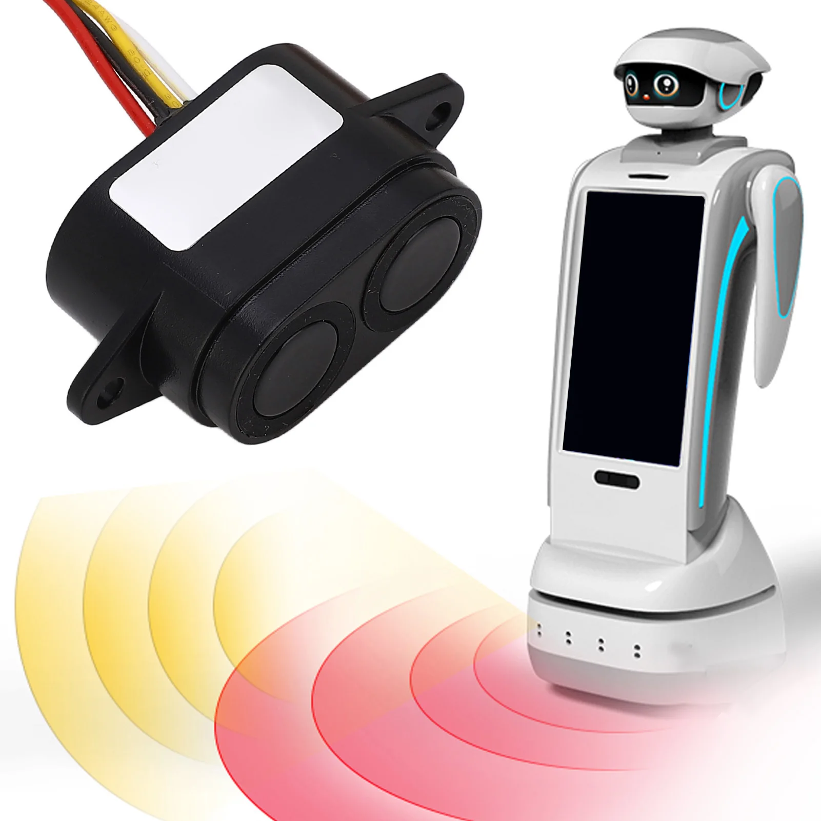 مستشعر المدى بالموجات فوق الصوتية UART مخرج تلقائي DC3.3‐12V وحدة استشعار المسافة بالموجات فوق الصوتية خفيفة الوزن للكشف عن سلة النفايات