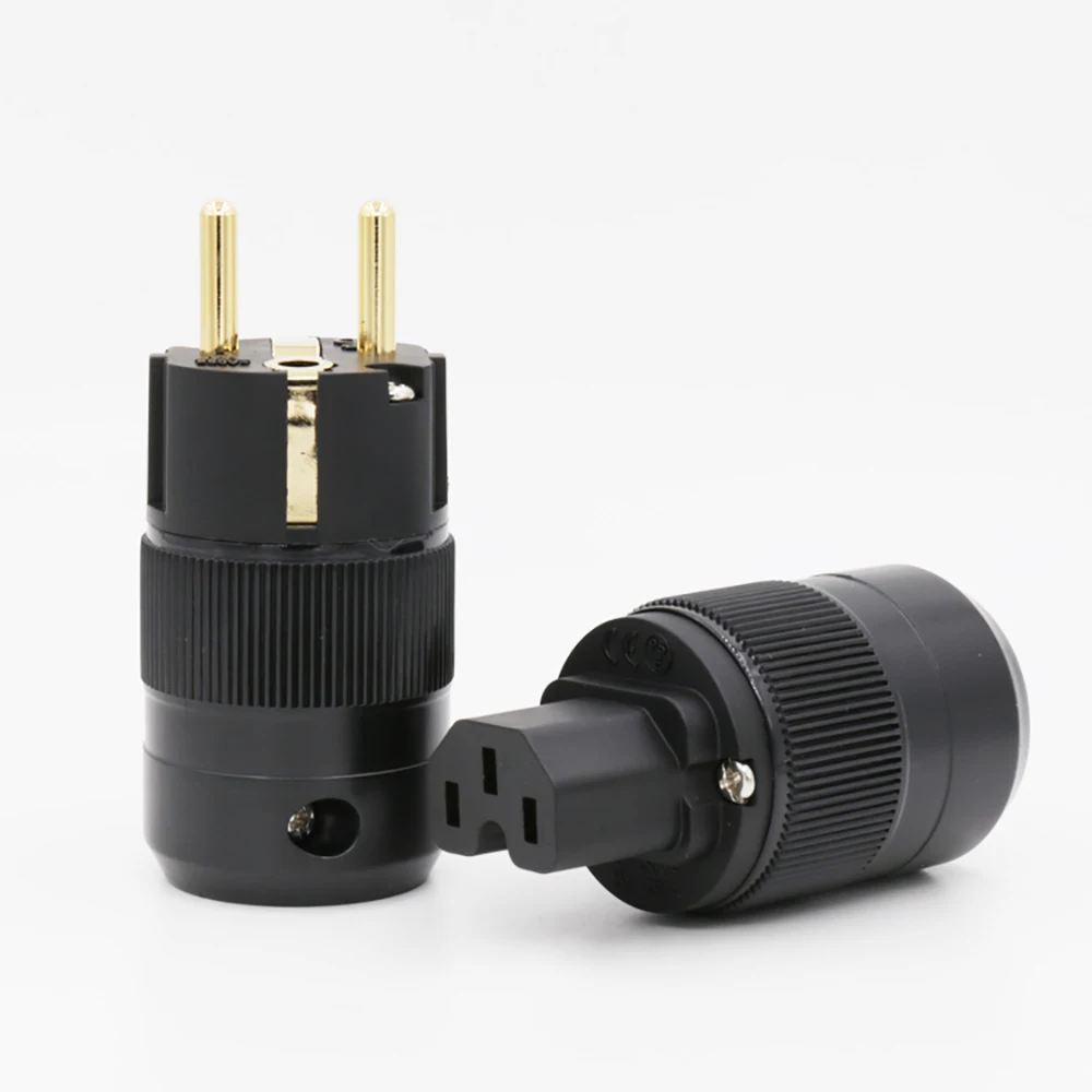 

New 24K Gold Plated/Rhodium Plated EU Schuko AC power plug+IEC power connector