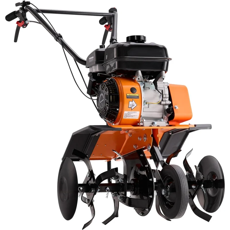 

(UUX)4-Stroke Gas Tiller Cultivator, Forward and Reverse Double-Clutch Rototiller, Gear Drive System efficiently transmits UZ