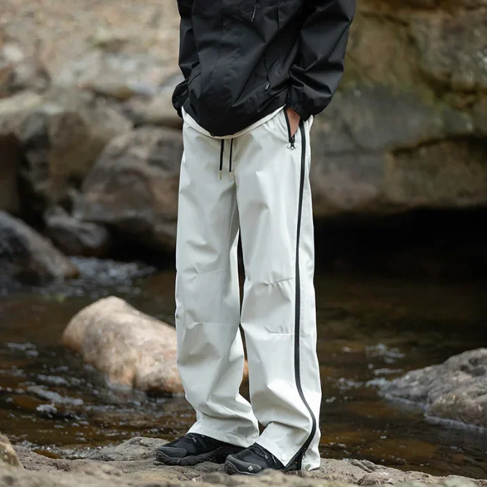 

Men's Summer Quick Drying Thin Spliced Outdoor Regular Waterproof Windproof Elastic Mid Waist Straight Leg Work Pants