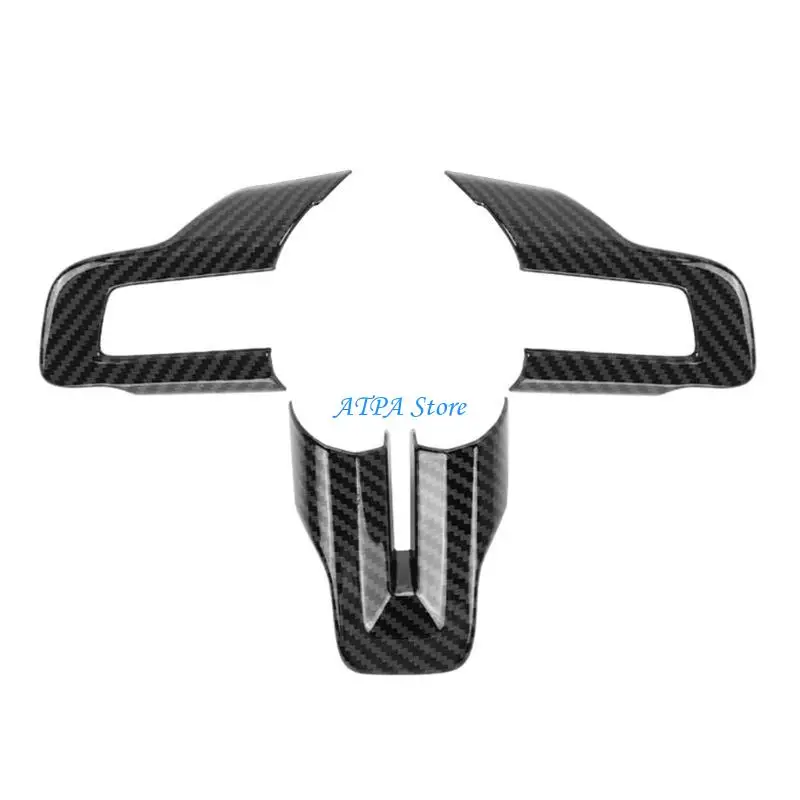 U13C 3x Kohlefaser-Auto-Lenkradknopf-Aufkleber, Verkleidung für Fahrzeugbesitzer