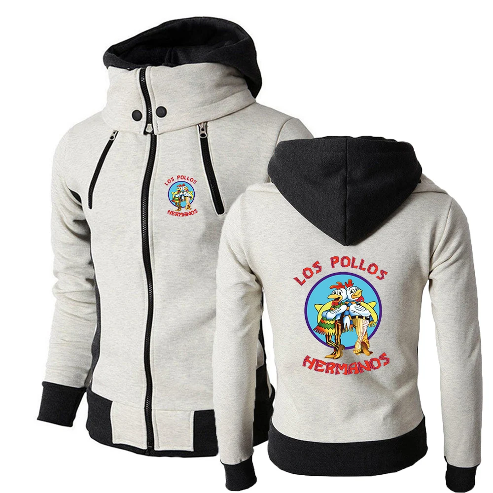 LOS POLLOS Hermanos 2024 Men Chicken Brothers Spring Autumn Printing Three-color Hoodie Zipper Causal Comfortable Slim-fit Coat