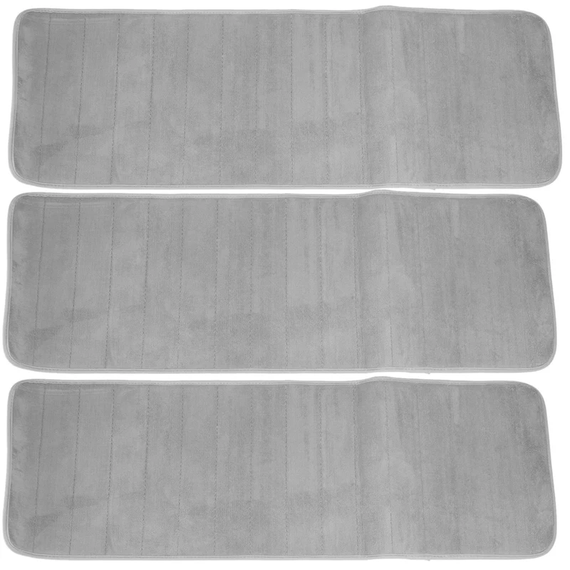 

3Pcs 120X40cm Absorbent Nonslip Memory Foam Kitchen Bedroom Door Floor Mat Rug Carpet Gray