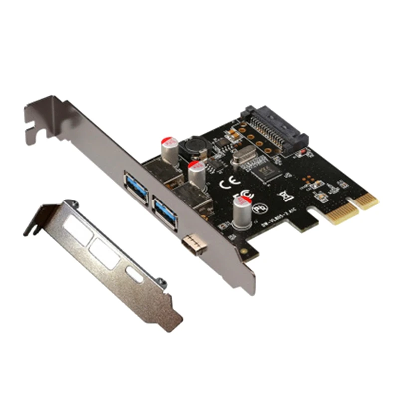 

Плата расширения PCIE-USB 3.1 Type C, PCI-E-1 Type C и 2 Type A 3,0, USB-адаптер PCI Express, карта расширения для настольного компьютера