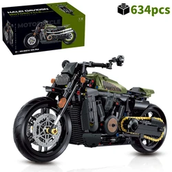 Technical Motorcycle Building Blocks Bricks Duke Harleys Motorbike Locomotive Road Racer Assemble Model Vehicle Toy For Kid Gift