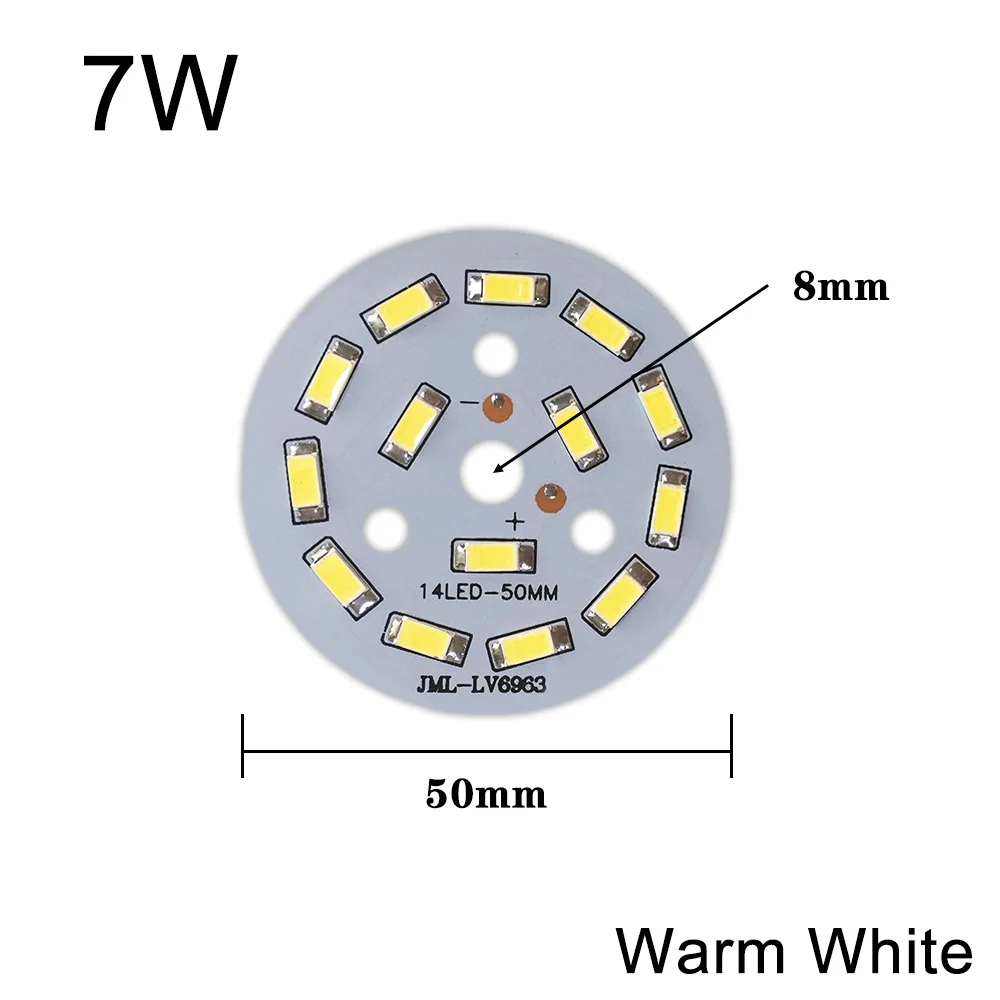 Imagem -03 - Painel de Luz Led de Alto Brilho Watts Branco Quente Diâmetro 50 mm Smd 5730 Painel de Luz para Lâmpada Embutida Fonte de Luz do Candelabro com 10 Peças