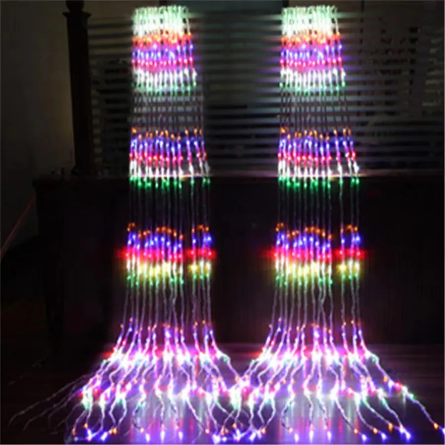 3*3M/3*2M LED Flowing Water Waterfall Curtain Lights Garland Fairy String Lights Christmas Decorations for Home Indoor Outdoor
