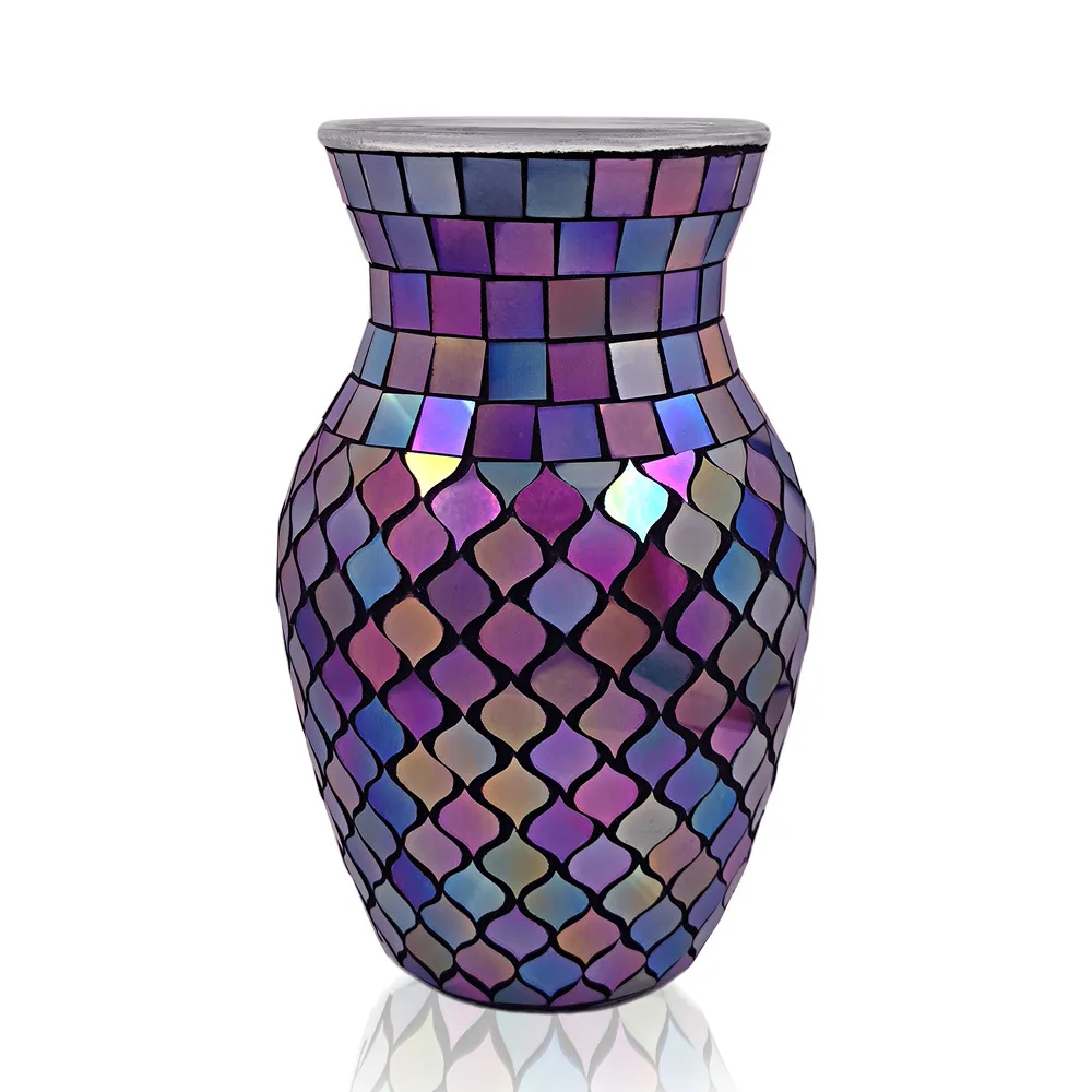 New Nordic pure handmade color mosaic glass vase fashion home guest restaurant decoration flower arrangement