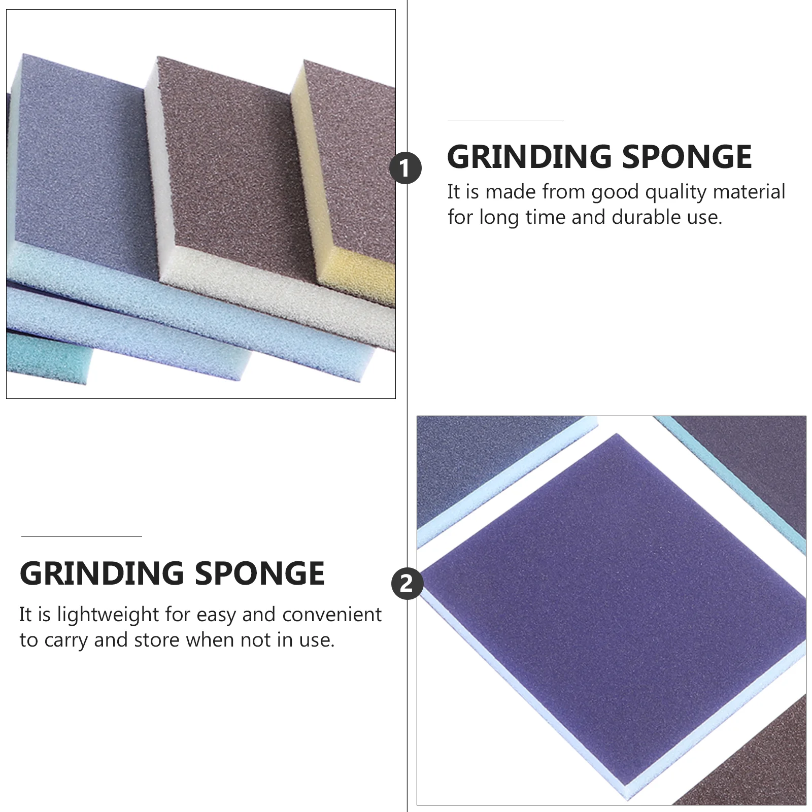 6 Pcs Sponge Abrasive Paper Blue Sponges Pads Sand Block Reusable Sanding Grinding Sandpaper