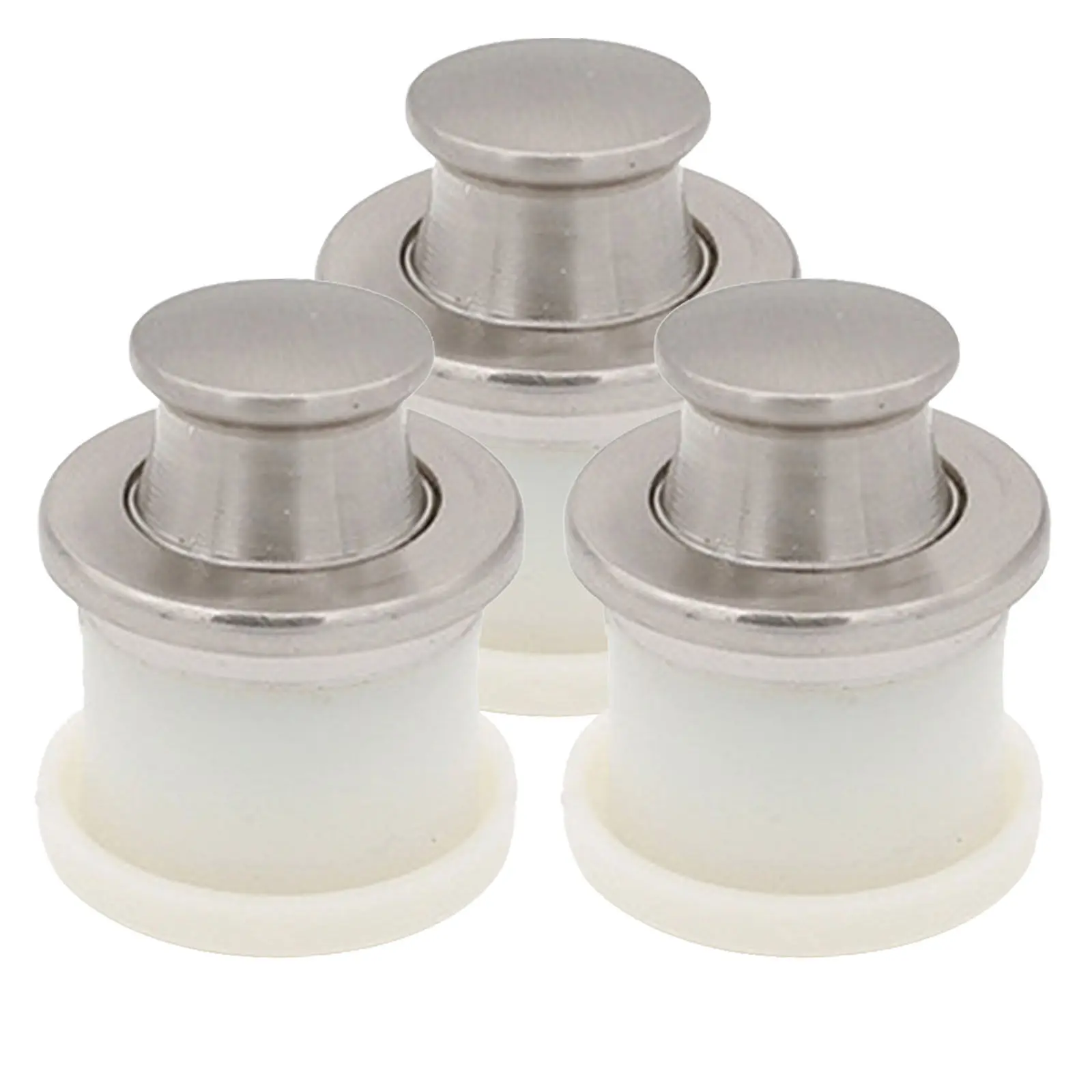 3Pcs Round Retractable Spring Cabinet Knobs Embedded Vanity Drawer Handles for Dresser Cupboard Closet Minimalist Concealed
