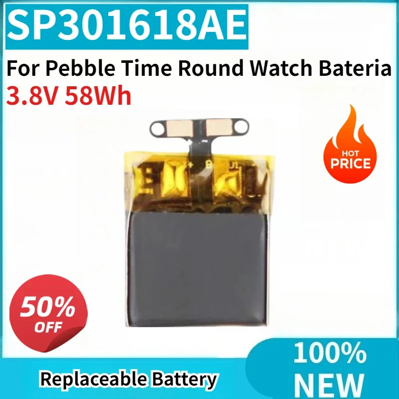 

Brand-New SP301618AE 3.8V 58Wh Li-Polymer Rechargeable Accumulator Pack for Pebble Time Round Watch Bateria