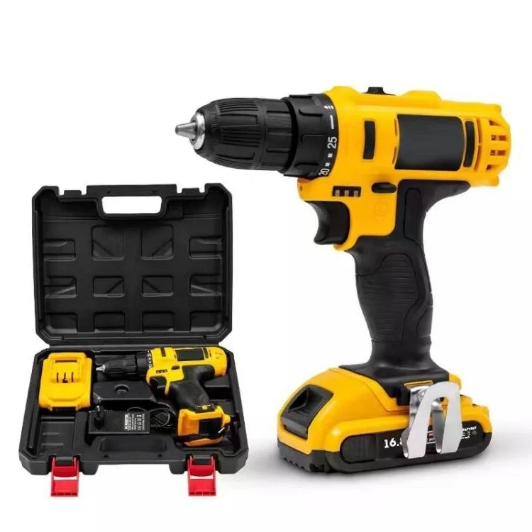 

21V Rechargeable Lithium Battery Electric Cordless Hammer Drill Machine Power Cordless Drill Hand Drill Brushed Motor Household