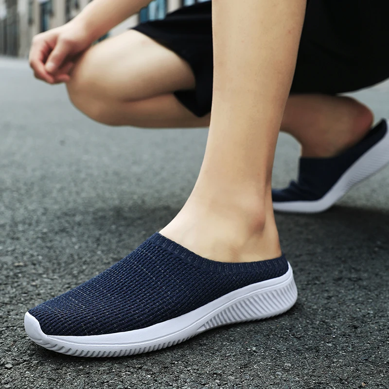 Summer Woman Shoes 2023 Mesh Casual Half Slippers Couple Man Size 46 Outdoor Daily Slippers Women\'s Shoes with Free Shipping