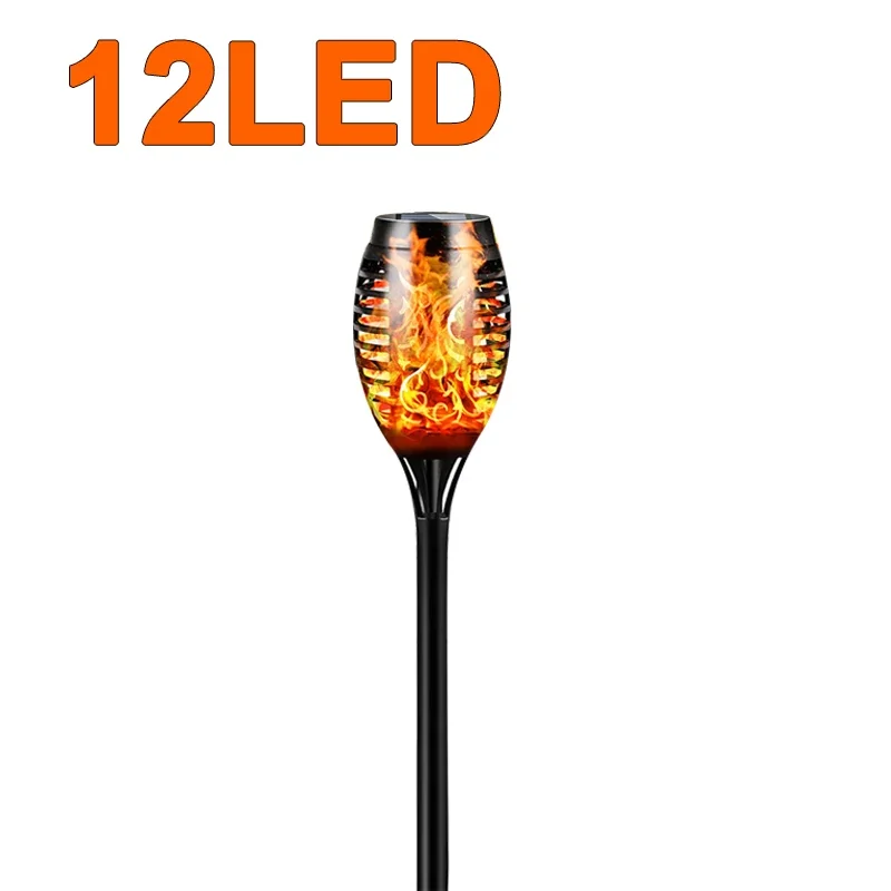 12/33/96LEDs Solar Flame Zaklamp Flikkeren Licht Waterdichte Tuin Decoratie Outdoor Gazon Pad Yard Patio vloerlamp