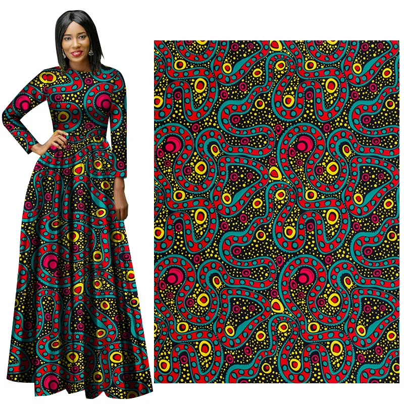 Ankara Fabric African Real Wax Print Fabric 100% Cotton High Quality 6 Yards African Fabric for Party Dress Nigeria Ankara