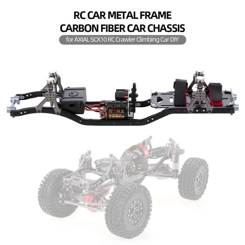 คานโครงรถกรอบคาร์บอนไฟเบอร์ mobil RC มีมอเตอร์540สำหรับรถปีนเขา SCX10ตามแนวแกนบังคับวิทยุ